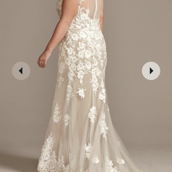 Galina Signature Ivory Bisque wedding gown size 26w NWT - Picture 2 of 8